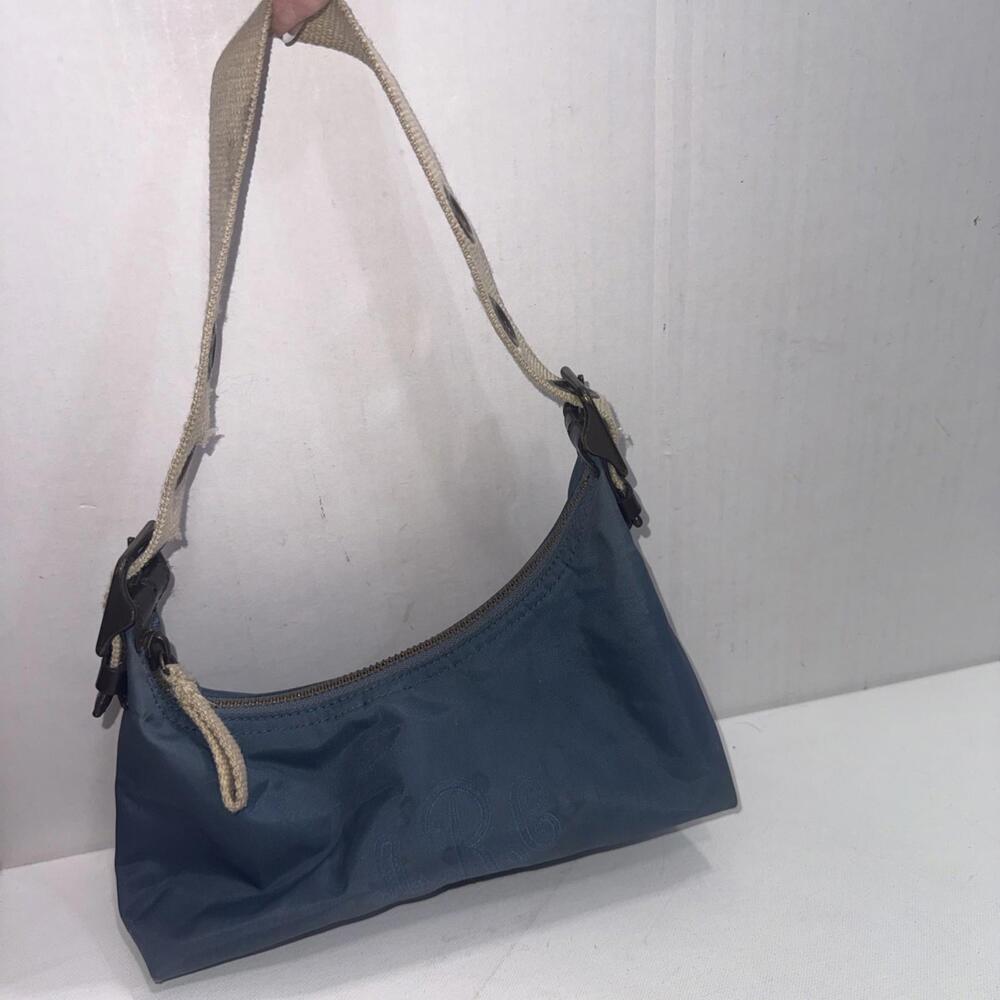 VTG Y2K Gap Baguette Small Nylon Handbag Shoulder Bag Purse Zip Blue 2004‎ READ - Picture 9 of 15